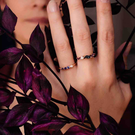 Bague Amthyste - Tanzanite - Topaze 