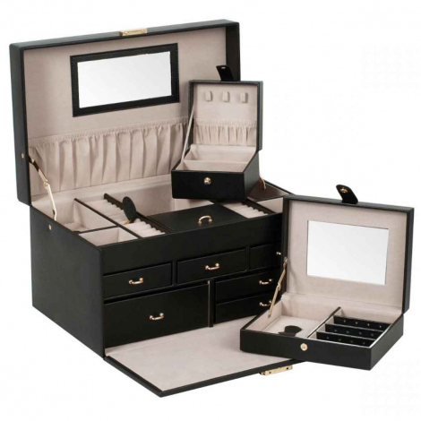 Bote  Bijoux Wolf 1834 - Heritage Large Jewellery Box - Noir