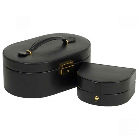 Bote  Bijoux Wolf 1834 - Heritage Oval Jewellery Box - Noir