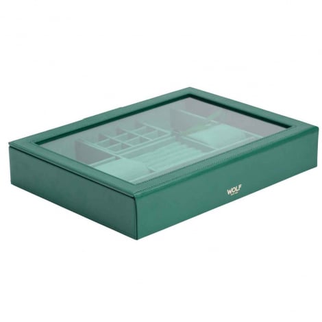 Bote  Bijoux Wolf 1834 - Sophia Jewelry Box w/ Window- Vert Fort