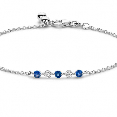 Bracelet Diamants et saphir bleu - One More