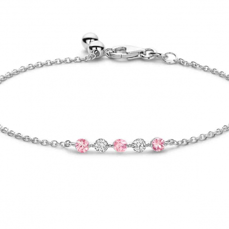 Bracelet Diamants et saphir rose - One More