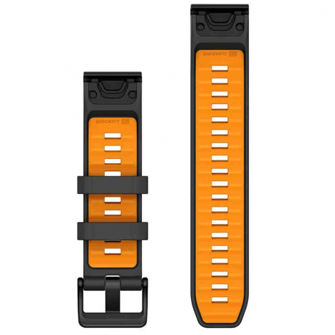 Bracelet QuickFit 22 mm Graphite/Spark Orange Silicone - Garmin