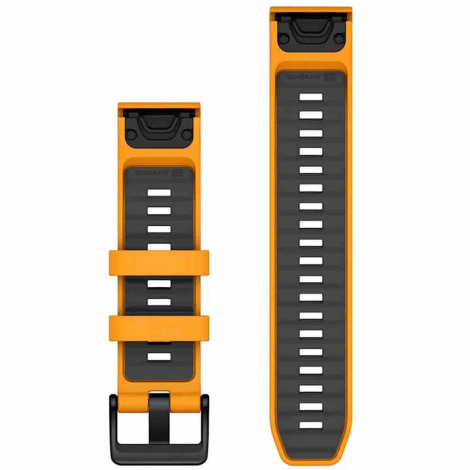 Bracelet QuickFit 22 mm Spark Orange/Graphite Silicone - Garmin