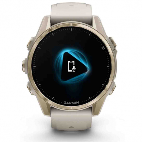 Garmin Fenix 8  43 mm, AMOLED  Sapphire Soft Gold - bracelet silicone gris cendr