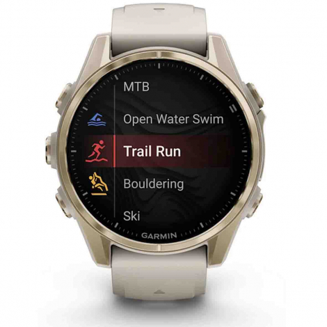 Garmin Fenix 8  43 mm, AMOLED  Sapphire Soft Gold - bracelet silicone gris cendr