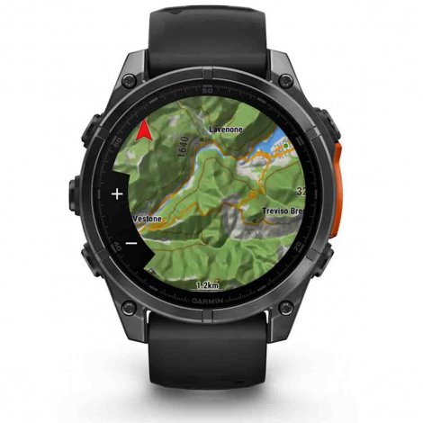 Garmin Fenix 8  47 mm, AMOLED - Acier Gray avec bracelet en silicone noir