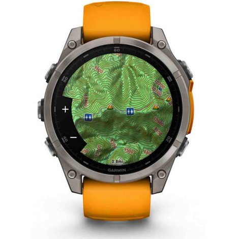 Garmin Fenix 8  47 mm, AMOLED  Sapphire - Bacelet silicone orange