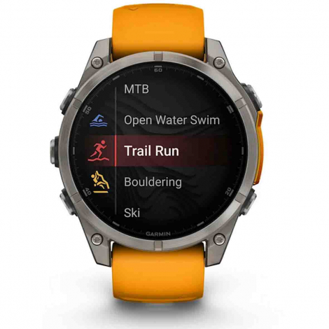 Garmin Fenix 8  47 mm, AMOLED  Sapphire - Bacelet silicone orange