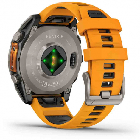 Garmin Fenix 8  47 mm, AMOLED  Sapphire - Bacelet silicone orange