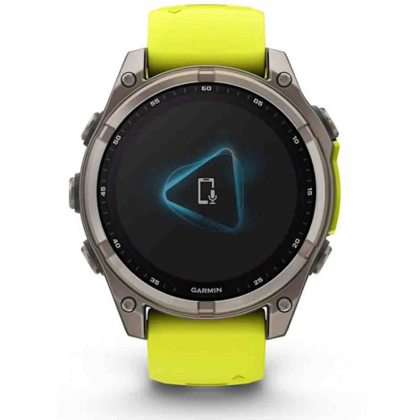 Garmin Fenix 8  47 mm - Solar Sapphire - Titanium - bracelet silicone jaune