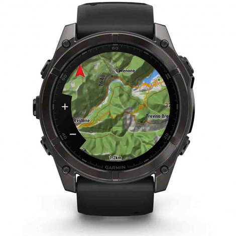 Garmin Fenix 8  51 mm, AMOLED -Acier Gray - silicone noir