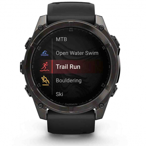 Garmin Fenix 8  51 mm, AMOLED -Acier Gray - silicone noir