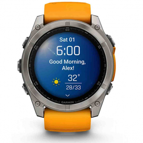 Garmin Fenix 8  51 mm, AMOLED  Sapphire, Titanium - silicone orange/graphite