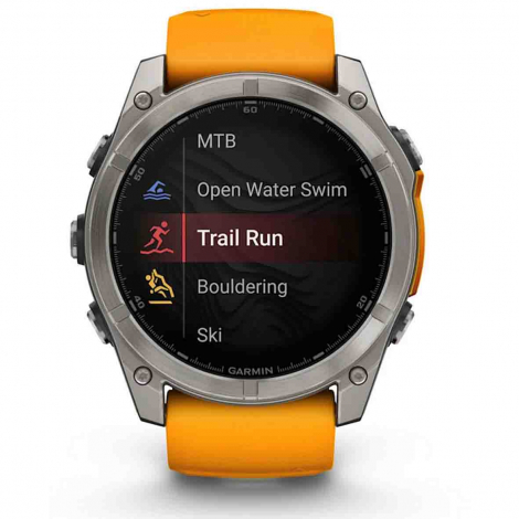 Garmin Fenix 8  51 mm, AMOLED  Sapphire, Titanium - silicone orange/graphite