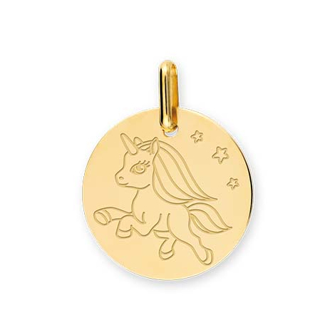 Médaille trèfle 4 feuilles - diamant & or jaune 18ct