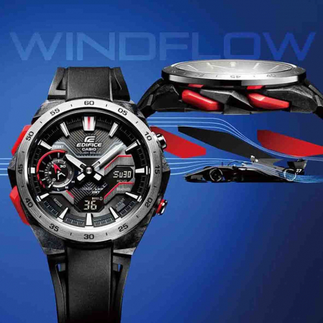 Montre Casio Edifice - Windflow - Noir & Rouge