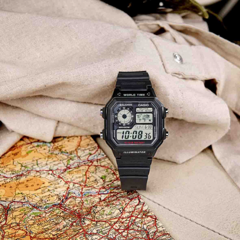 Montre Casio Timeless - WorldTime - Noir