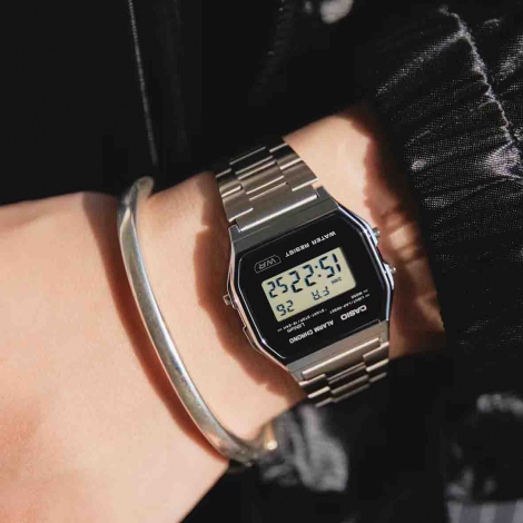 Montre Casio Vintage - Iconic Collection - Argent & Noir