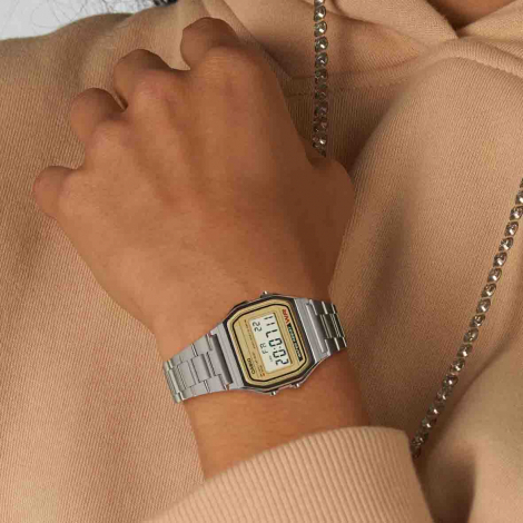 Montre Casio Vintage - Iconic Collection - Argent & Ocre