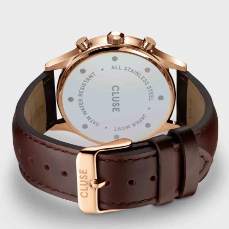 Montre Cluse Anthor Multifunction Leather Blue, Rose Gold Colour