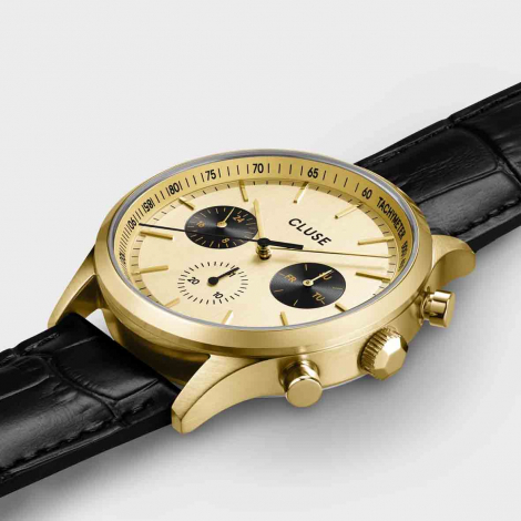 Montre Cluse Anthor Multifunction Watch Leather, Gold, Gold Colour