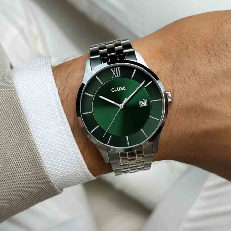 Montre Cluse Aravis 3-Hand Watch, Green, Silver Colour