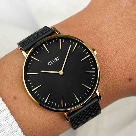 Montre Cluse Boho Chic Mesh Black, Gold Colour