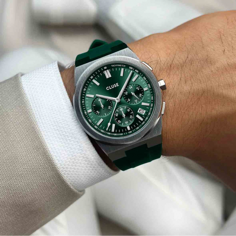 Cluse Vigoureux Chrono Silicone Green