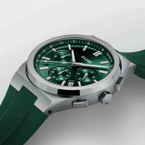 Cluse Vigoureux Chrono Silicone Green