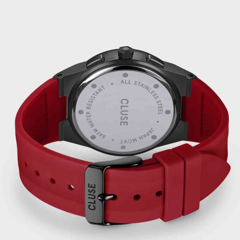 Cluse Vigoureux Chrono Silicone Red, Black Colour