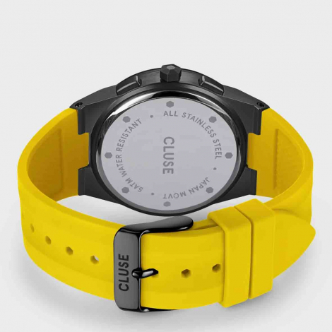 Cluse Vigoureux Chrono Silicone Yellow, Black Colour