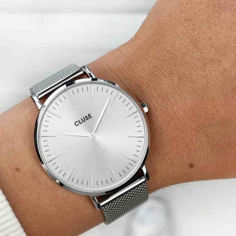 Montre Cluse Gift Box Boho Chic Watch and Strap, Silver Colour