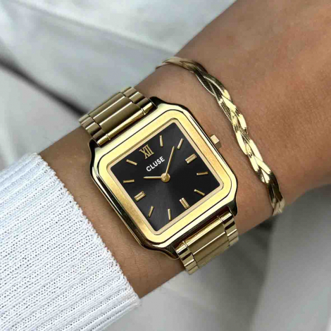 Montre Cluse Gracieuse Watch Steel, Black, Gold Colour