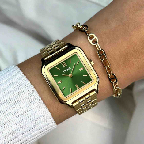 Montre Cluse Gracieuse Watch Steel, Forest Green, Gold Colour