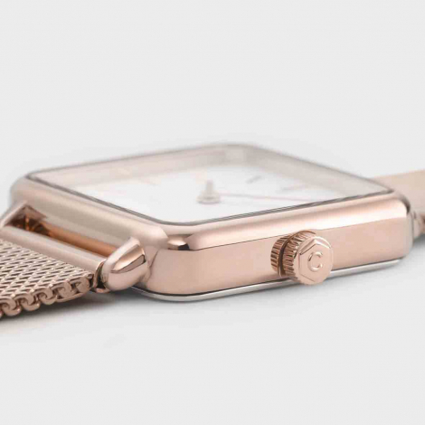 Montre Cluse La Ttragone Mesh White, Rose Gold Colour