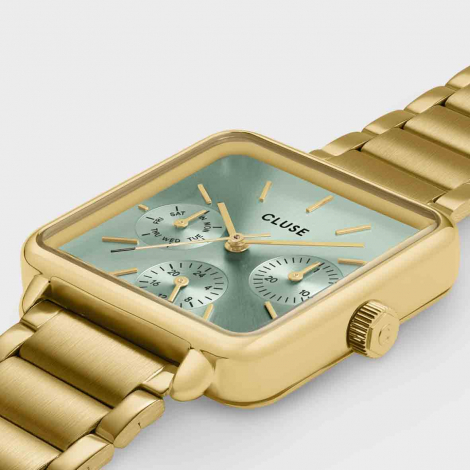 Montre Cluse La Ttragone Multifunction Watch Steel, Sage Green, Gold Colour 