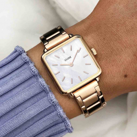 Montre Cluse La Ttragone Steel White Pearl, Rose Gold Colour