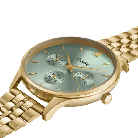 Montre Cluse Minuit Multifunction Watch Steel, Sage Green, Gold Colour 