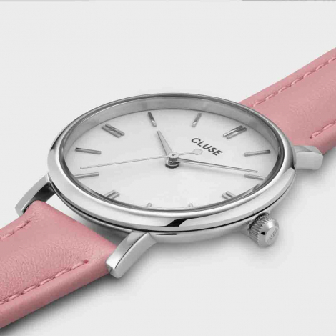 Montre Cluse Pavane Petite Leather Pink, Silver Colour