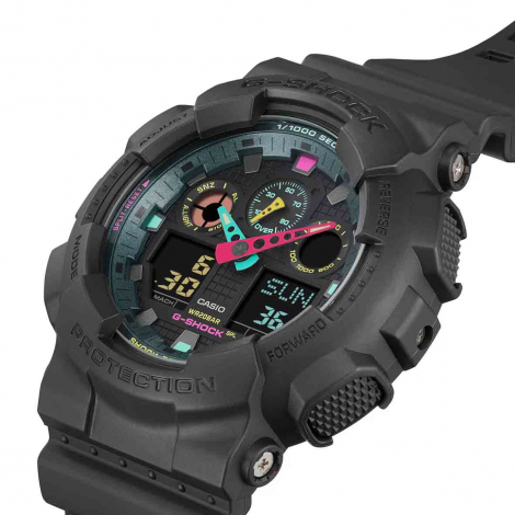 Montre GShock Classic - Srie GA-100 - Noir & Fluo