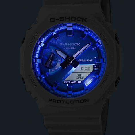 Montre GShock Classic - Srie GA-2100 - Blanc & Bleu