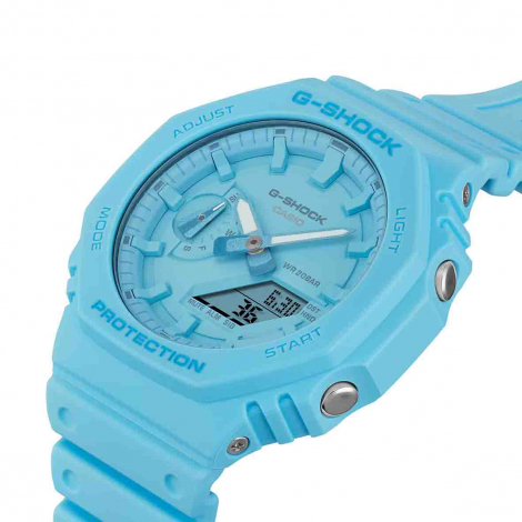 Montre GShock Classic - Srie GA-2100 - Bleu Fluo