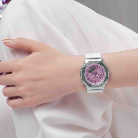 Montre GShock G-Steel Lady - Srie GM-S2100 - Blanc & Rose