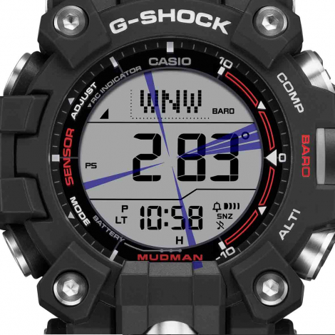 Montre GShock Master of G - Mudman - Noir & Rouge