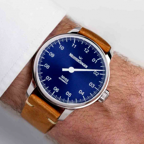 Montre MeisterSinger №03 38mm - Bleu soleill