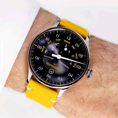 Montre MeisterSinger Astroscope Noir-Jaune