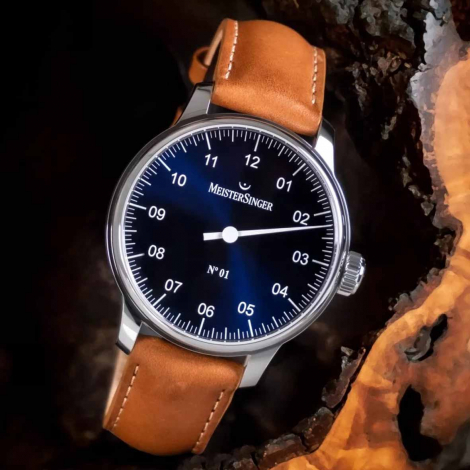 Montre MeisterSinger N 01 Mca - Ponage Solaire Bleu