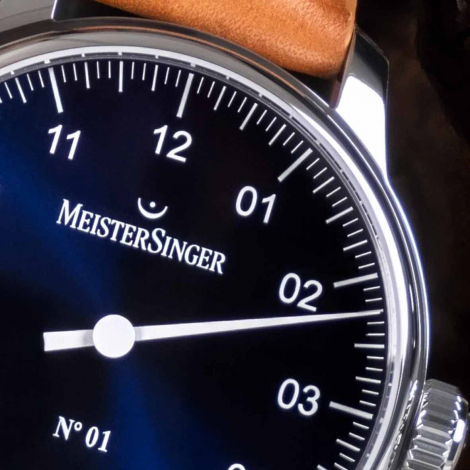 Montre MeisterSinger N 01 Mca - Ponage Solaire Bleu