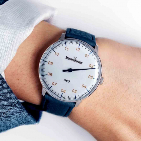 Montre MeisterSinger Neo - Blanc avec verre saphir